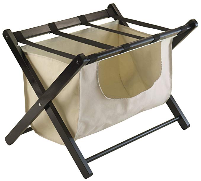 Winsome Wood Dora Luggage Rack with Removable Fabric Basket