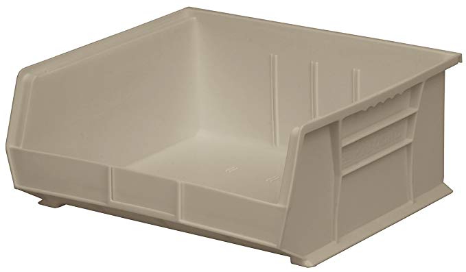 Akro-Mils 30235 Plastic Storage Stacking Hanging Akro Bin, 11-Inch by 11-Inch by 5-Inch, Stone, Case of 6