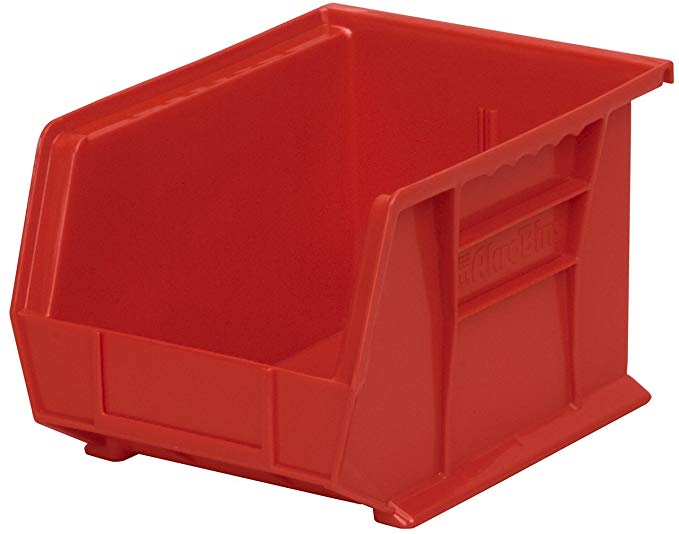Akro-Mils 30239 Plastic Storage Stacking Hanging Akro Bin, 11-Inch by 8-Inch by 7-Inch, Red, Case of 6