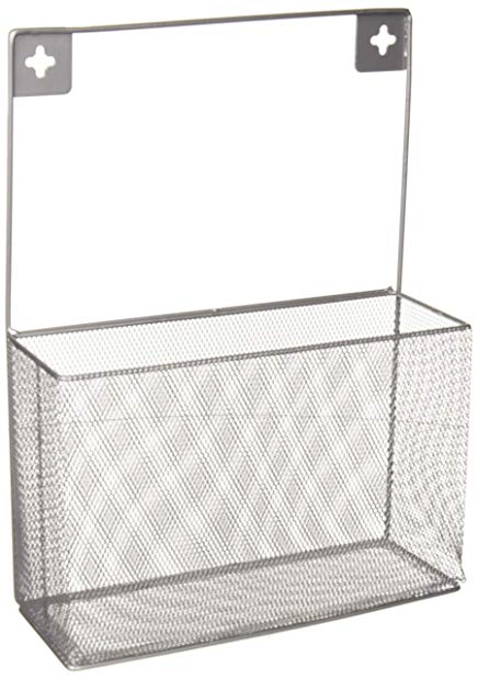 YBM HOME Silver Mesh Wall Mount Pantry Caddy, Wrap Rack Size 10 1/2 x 14 1/2 x 4 inches 1154 (1)
