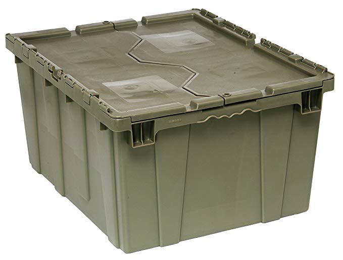 Quantum QDC2820-15 Plastic Storage Container with Attached Flip-Top Lid, 28-Inch by 20-Inch by 15-Inch, Gray
