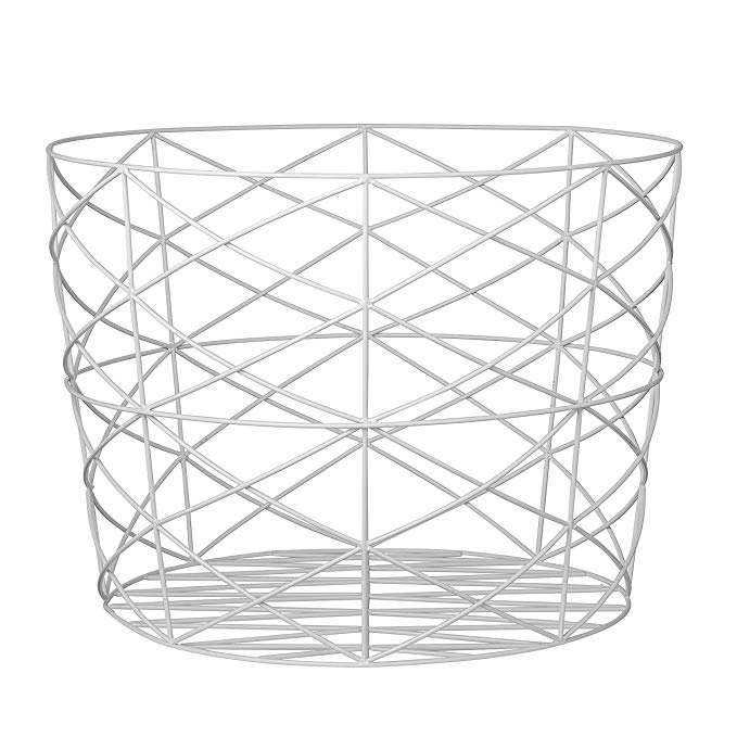 Round White Metal Storage Basket