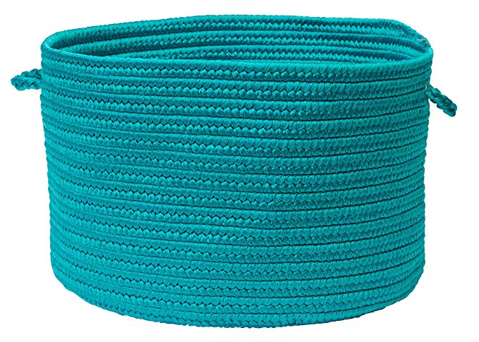 Colonial Mills BR56 14 by 14 by 10-Inch Boca Raton Solid Storage Basket, Turquoise