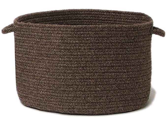Colonial Mills Natural Wool Houndstooth Utility Basket, 14 by 10-Inch, Caramel