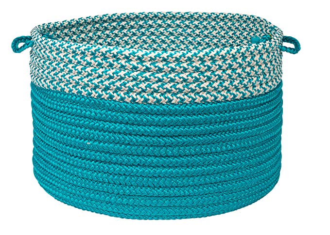 Houndstooth Dipped Basket Colonial Mills, 24 by 14-Inch, Turquoise