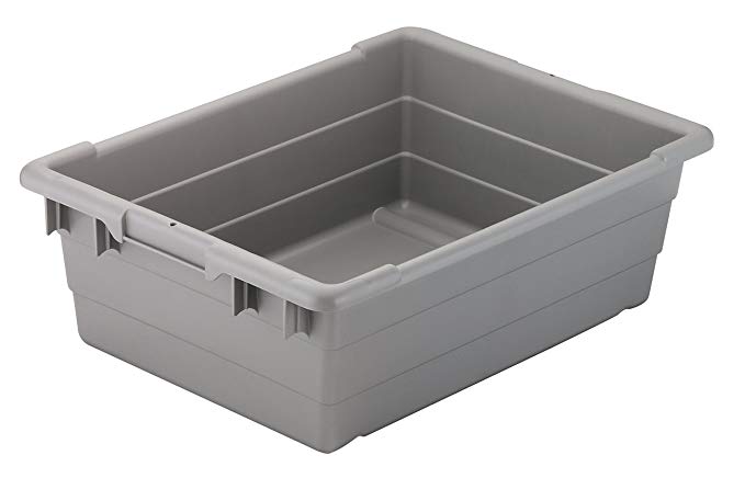 Akro-Mils 34303 Cross-Stack Plastic Tote Tub, 24-Inch by 17-Inch by 8-Inch, Case of 6, Grey