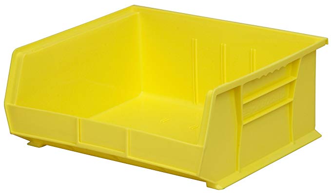 Akro-Mils 30255 Plastic Storage Stacking Hanging Akro Bin, 11-Inch by 16-Inch by 5-Inch, Yellow, Case of 6