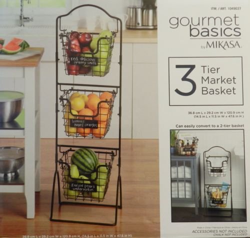 Gourmet Basics by Mikasa 3 Tier Market Basket (Model 5184004)