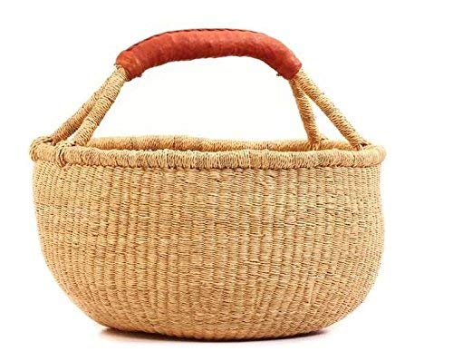 Hands Craft Fair Trade Ghana Bolga African Dye-Free Market Basket (Extra Large: 17