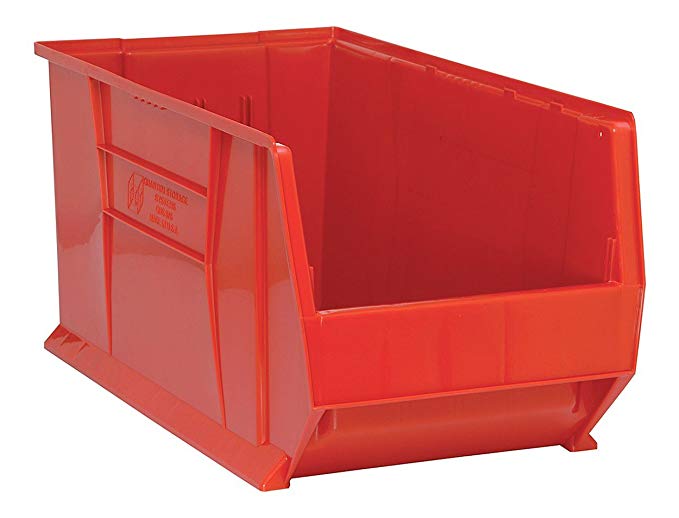 Quantum QUS976 Plastic Storage Stacking Hulk Container, 30-Inch by 16-Inch by 15-Inch, Red, Case of 1