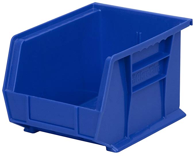 Akro-Mils 30239 Plastic Storage Stacking Hanging Akro Bin, 11-Inch by 8-Inch by 7-Inch, Blue, Case of 6