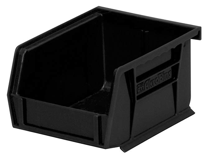 Akro-Mils 30210 5-Inch by 4-Inch by 3-Inch Plastic Storage Stacking Hanging ESD Akro Bin, Black, Case of 24