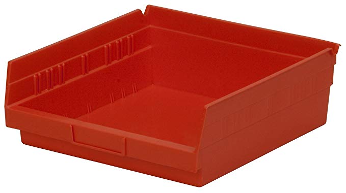 Akro-Mils 30170 12-Inch by 11-Inch by 4-Inch Plastic Nesting Shelf Bin Box, Red, Case of 12
