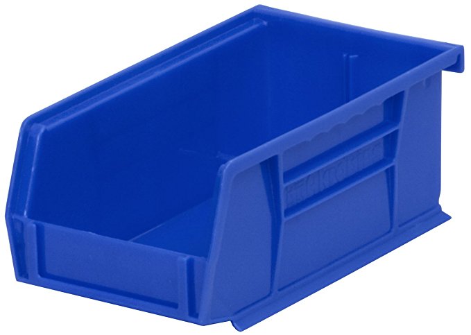 Akro-Mils 30220 Plastic Storage Stacking Akro Hanging Bin, 7-Inch by 4-Inch by 3-Inch, Blue, Case of 24