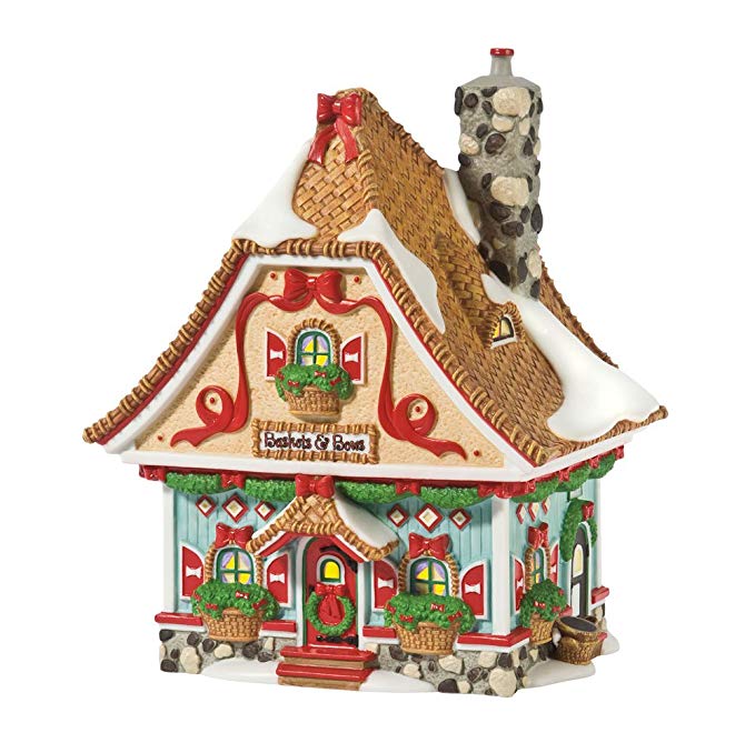 Department 56 North Pole Village Baskets and Bows Lit House