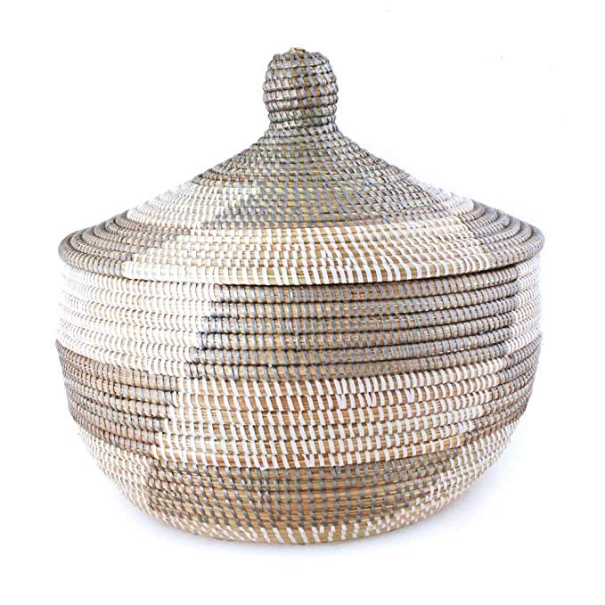 Swahili Modern Silver African Lidded Warming Basket