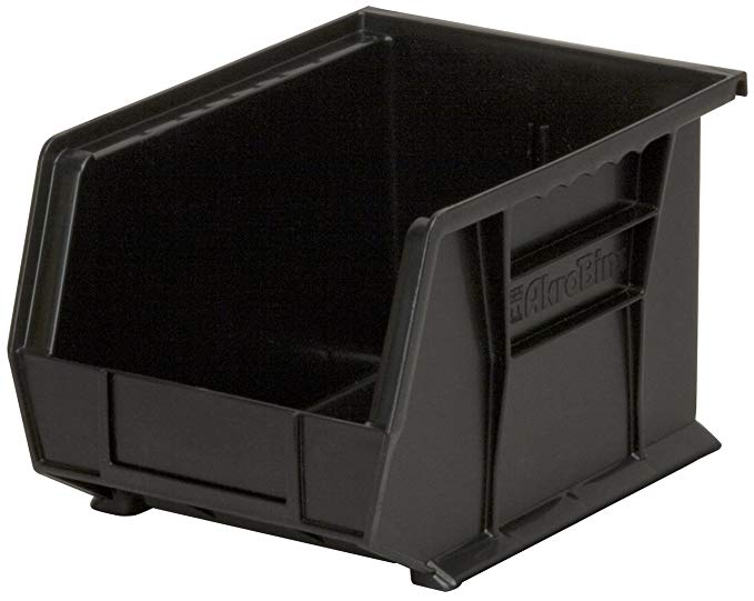 Akro-Mils 30239 Plastic Storage Stacking Hanging Akro Bin, 11-Inch by 8-Inch by 7-Inch, Black, Case of 6