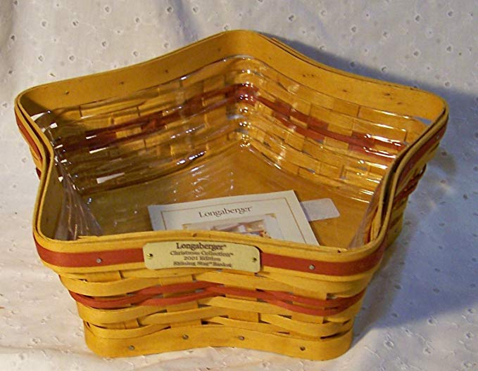 Longaberger Christmas Basket Shining Star Red Trim Classic Stain New