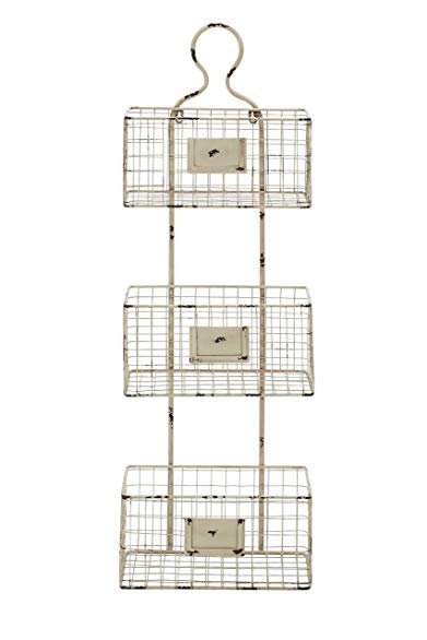 Deco 79 Metal Basket Shelf, 13 by 37-Inch