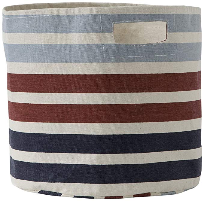 Pehr Designs 3 Stripe Bin, Blue/Red