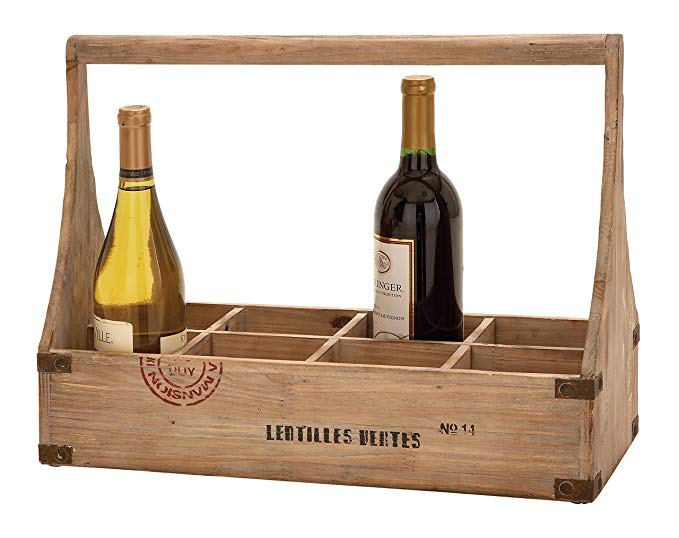 Deco 79 Wooden Wine Basket