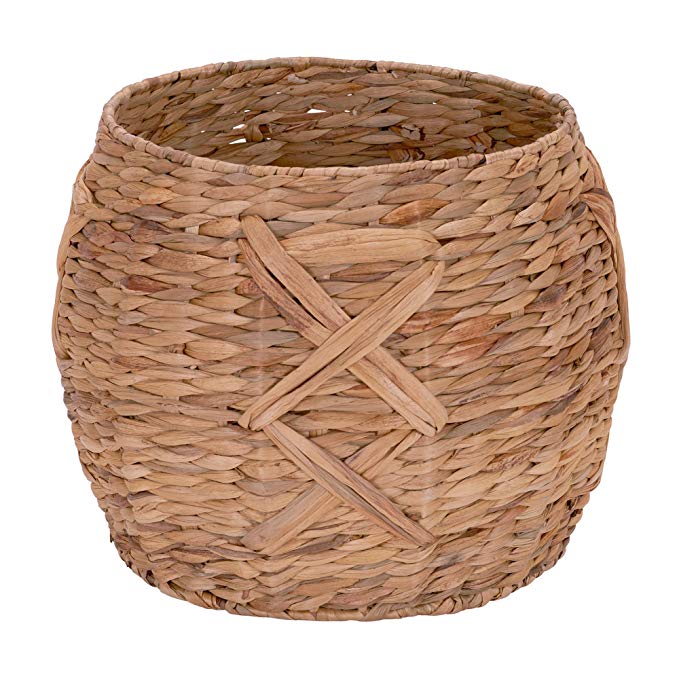 Household Essentials ML-4112 Hyacinth Round Floor Basket, X-Design