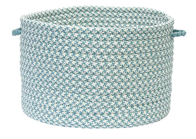 Colonial Mills Outdoor Houndstooth Tweed Utility Basket, 14 by 10-Inch, Sea Blue
