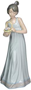 Cosmos 10387 Girl Holding Flower Basket Ceramic Figurine, 10-Inch
