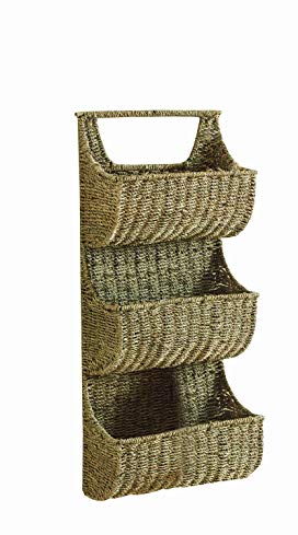 tag Seagrass Basket, 3-Compartment 29-Inch Tall Wall Basket